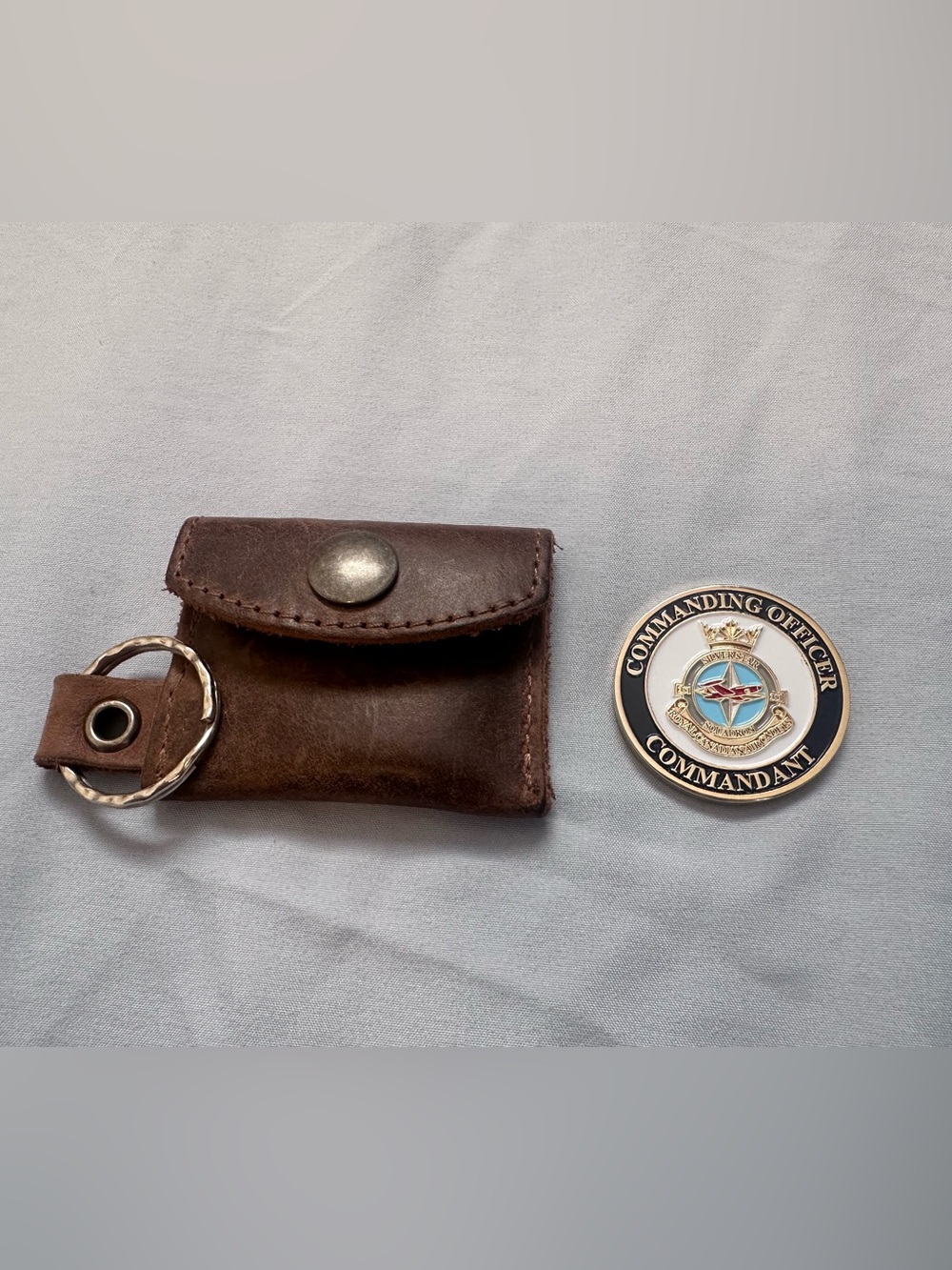 Canadian Air Cadets Commanding Officer Challenge Coin + Leather Pouch